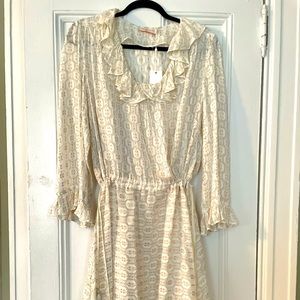 Tory Burch dress, ivory with gold